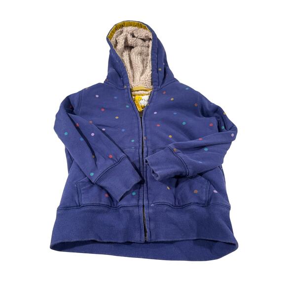 Boden Girls 6-7 Y Blue Polkadot Zip Up Jacket - Picture 1 of 7